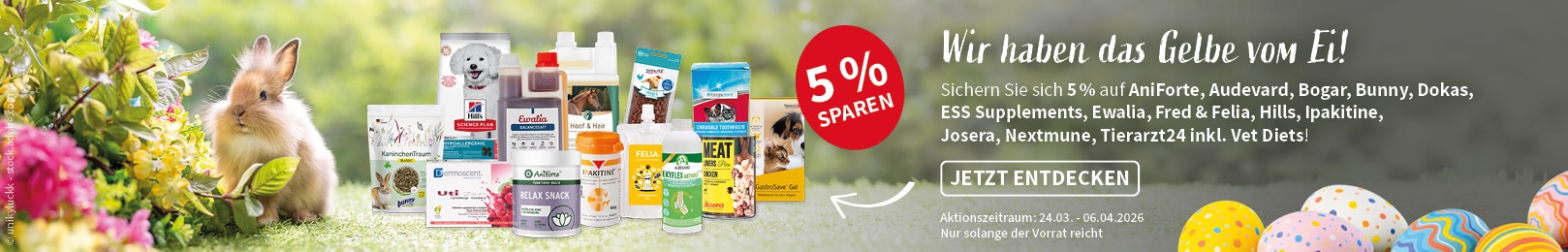 Osterpreisknaller 5 % Rabatt auf ausgewählte Marken